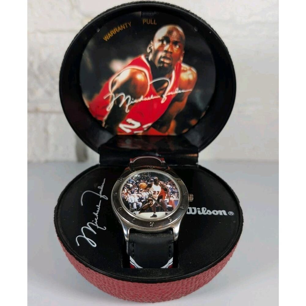 VTG Michael Jordan Watch Wilson Avon 1997 Wilson Band Case 90s Chicago Bulls